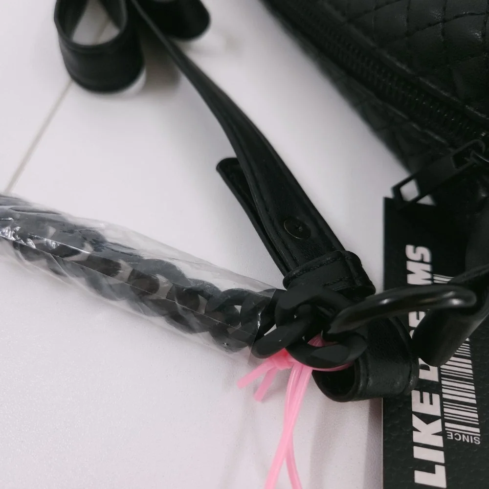 Like Dreams‎ Morgan Baguette Shoulder Crossbody Bag Black Chain Zip Top Small - Picture 10 of 11